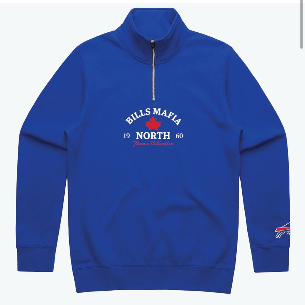 Peace Collective Men's Bills Mafia North Quarter Zip Sweater: Size XXL